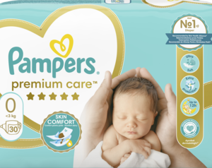 PAMPERS Premium Care pieluchy 0 New Baby do 3 kg 30 szt